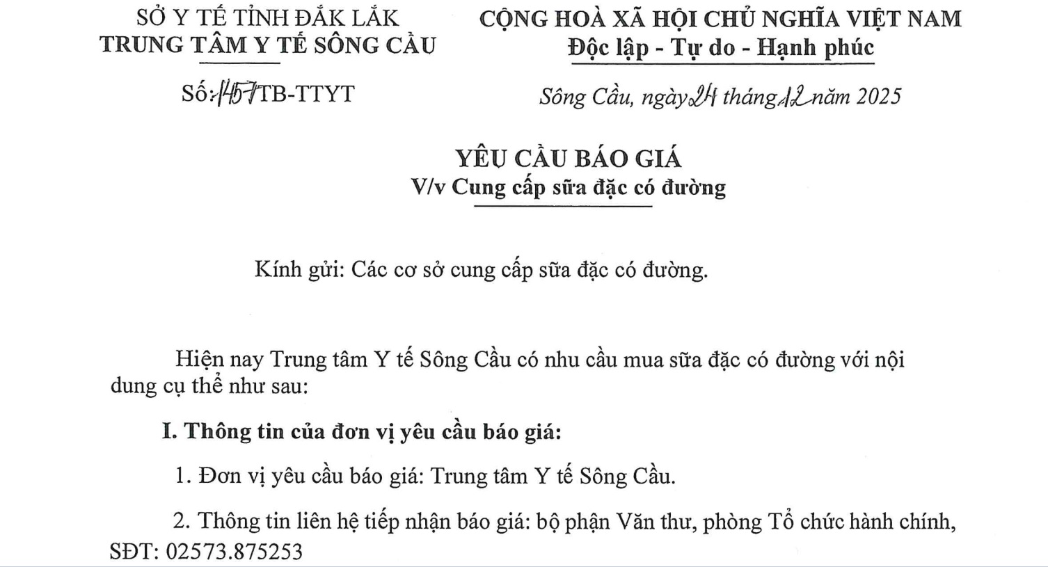 YCBG Cung cấp sữa đặc có đường